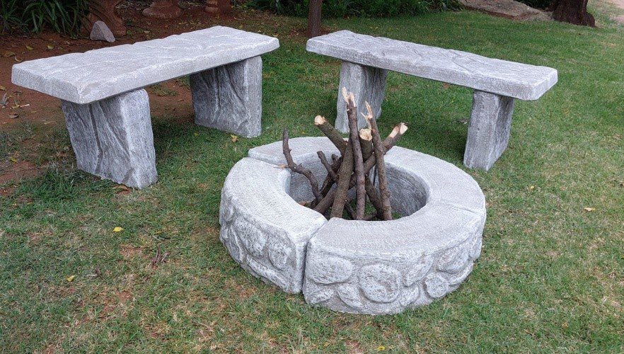 Benches around camp fire