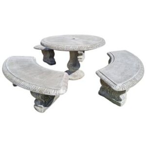 Concrete Dublin Table & 3 Benches