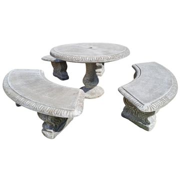 Concrete Dublin Table & 3 Benches