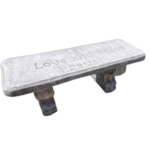 Concrete Straight Love & Peace Bench