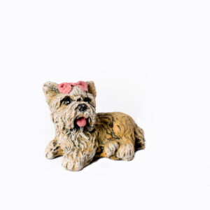 Dog with Pink Bow Ornament