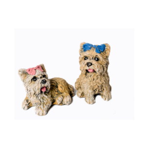 Dogs with Bows (Set of 2) Ornament