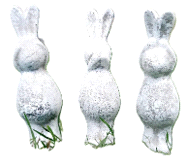 Plain Rabbit See No Evil, Speak No Evil & Hear No Evil Garden Ornaments
