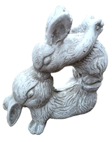 Kissing Rabbits Garden Ornament